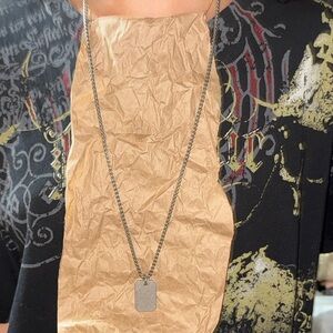 Silver Dog Tag Necklace